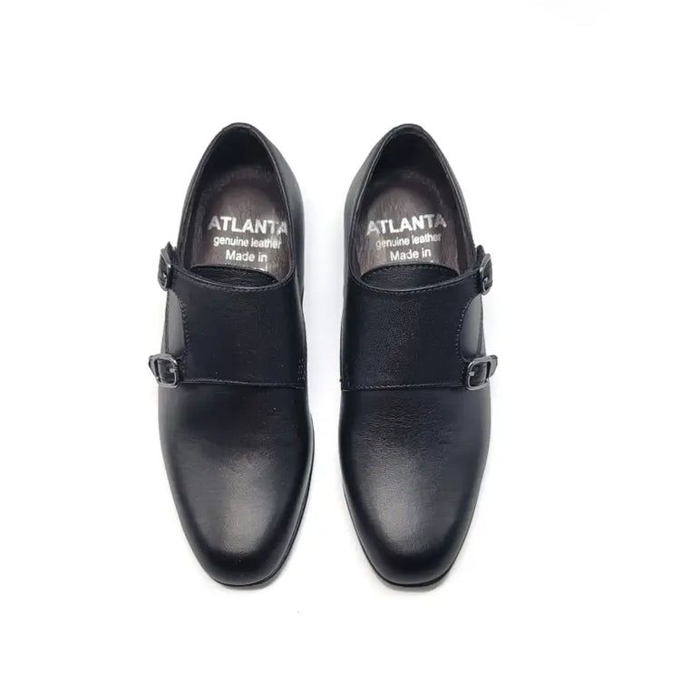 Atlanta mocassin black smooth monk strap sx44 - boys