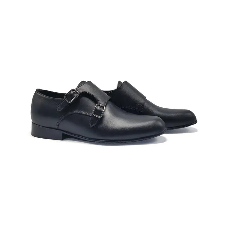 Atlanta mocassin black smooth monk strap sx44 - boys