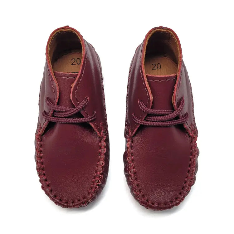 Atlanta mocassin burgudy smooth bootie 073 - first walker bootie