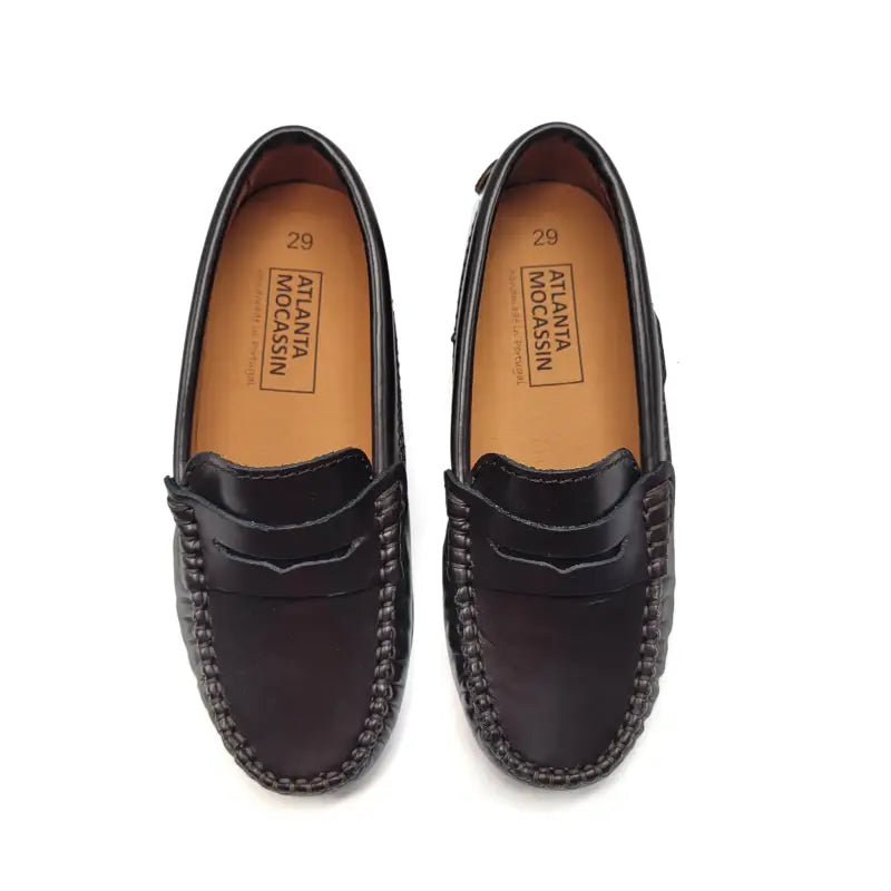 Atlanta mocassin chocolate glace penny loafer 032