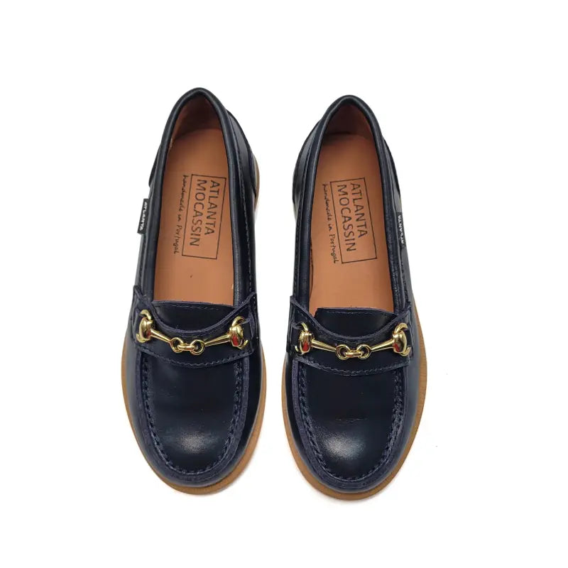 Atlanta Mocassin Deep Navy Chain Slip On -577K-
