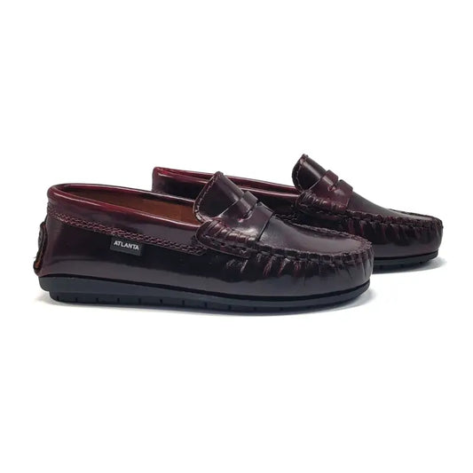 Atlanta mocassin marbleized burgundy penny loafer 032