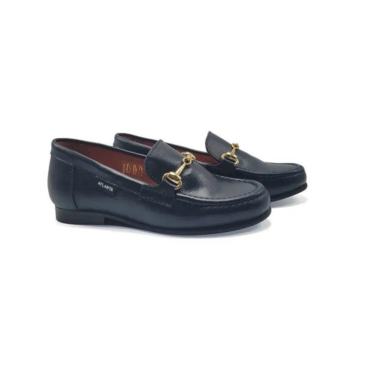 Atlanta mocassin navy blue chain slip on 19014 - slip on dress