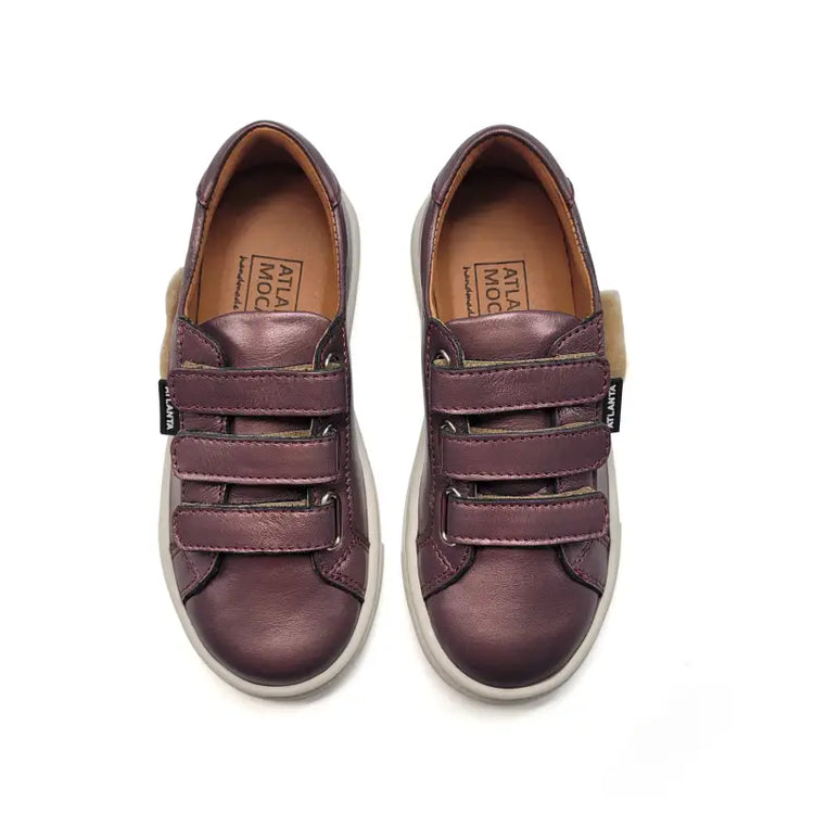 Atlanta mocassin old rose metal velcro sneaker 523 - velcro sneaker