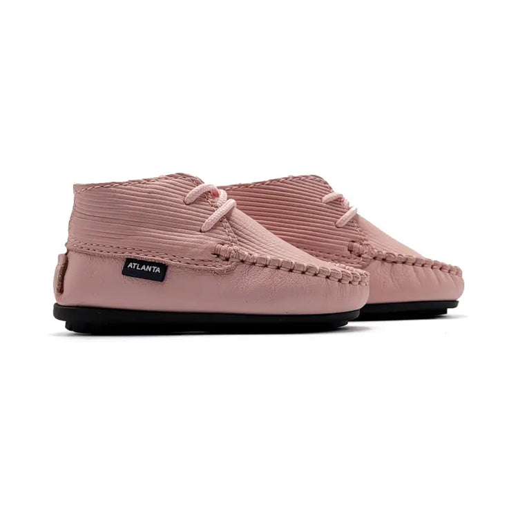 Atlanta Mocassin Piglet Pink Leather Bootie 073 - FIRST WALKER