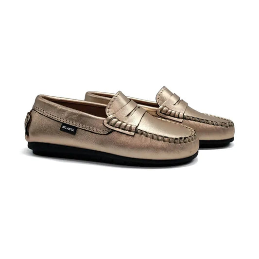Atlanta Mocassin Rose Gold Penny Loafer 032 - GIRLS