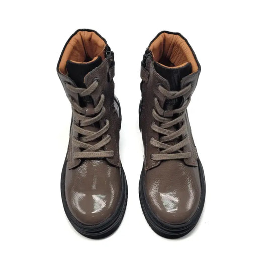Atlanta mocassin taupe crinkle boot 111c