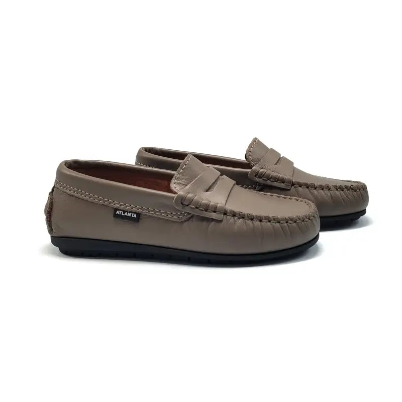 Atlanta mocassin taupe smooth penny loafer 032