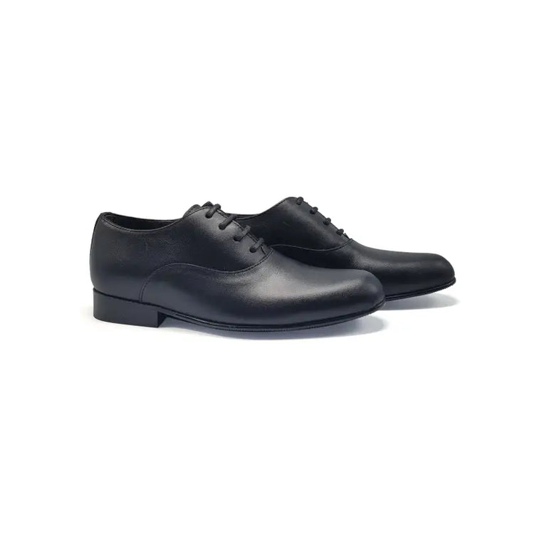 Atlanta mocossin black smooth dress shoe sx014 - boys