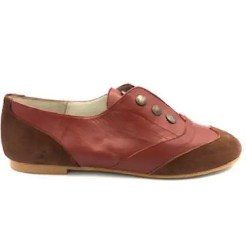 Belle chiara harold rust leather suede oxford - girls