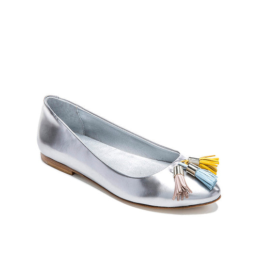 Bellusa ana silver tassel slip on- final sale - ballet flat