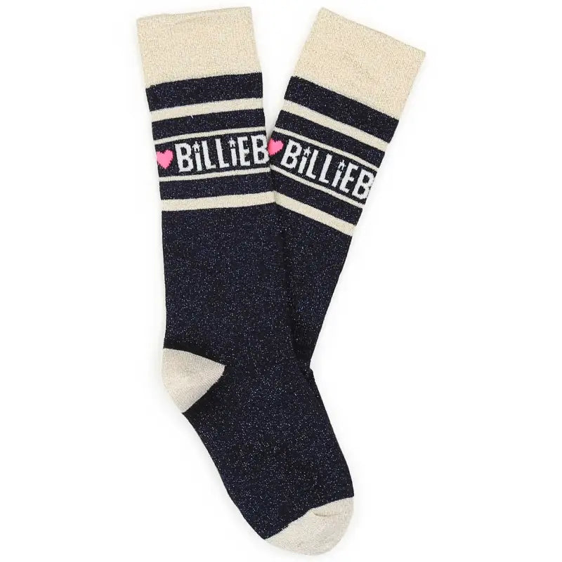 Billie blush navy & gold sock u10500 - girls
