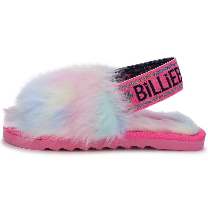 Billieblush rainbow fuzzy slipper u19331 - girls