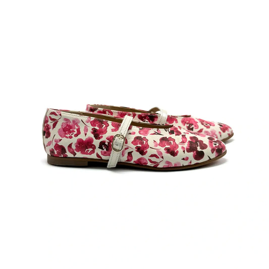 Blublonc becky pink floral mary jane shoes fast shipping
