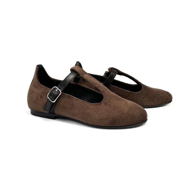 Blublonc Carmen Brown Velvet T-Strap Mary Jane Shoes | Laced Shoe 36 Blublonc Carmen Brown Velvet T-Strap Mary Jane Shoes | Laced Shoe 36