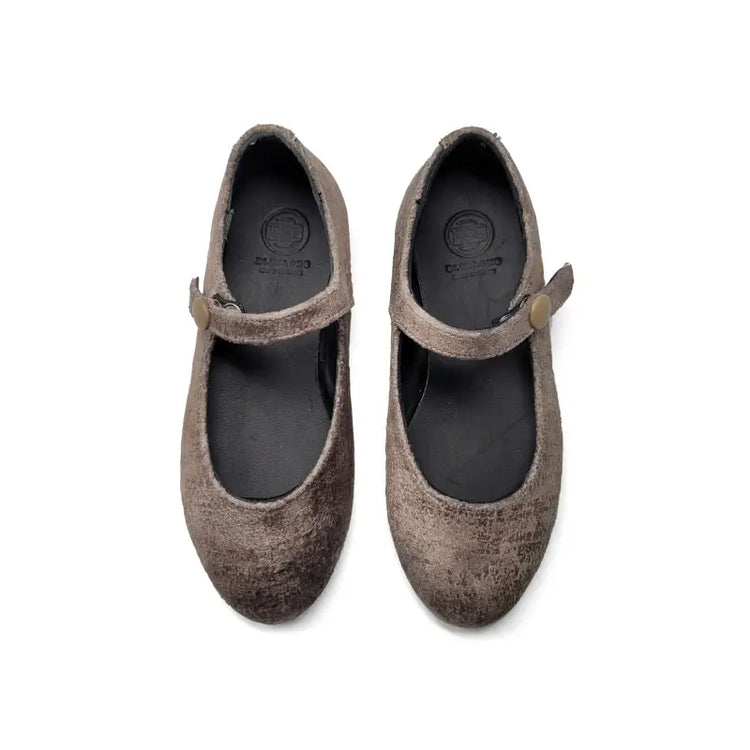 Blublonc celiax taupe velvet mary jane - mary jane