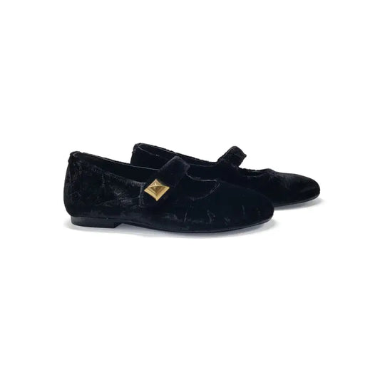 Blublonc cia crushed black velvet slip on - mary jane