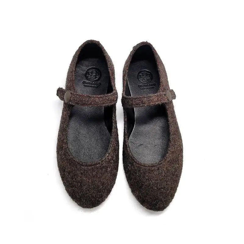 Blublonc Ciara Mahogany Wool Mary Jane - GIRLS