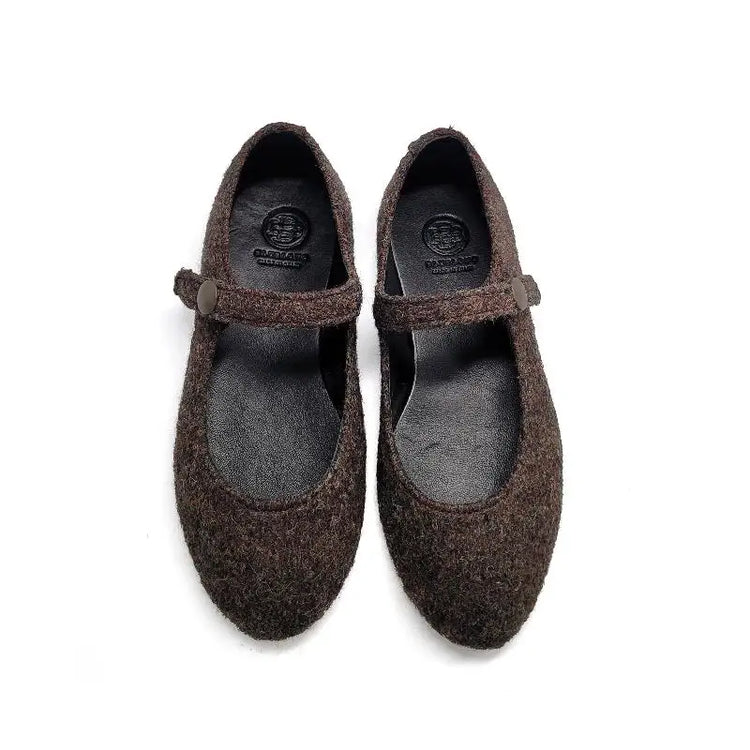 Blublonc Ciara Mahogany Wool Mary Jane - GIRLS