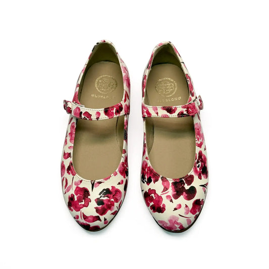 Blublonc ciara pink flower mary jane shoes fast shipping