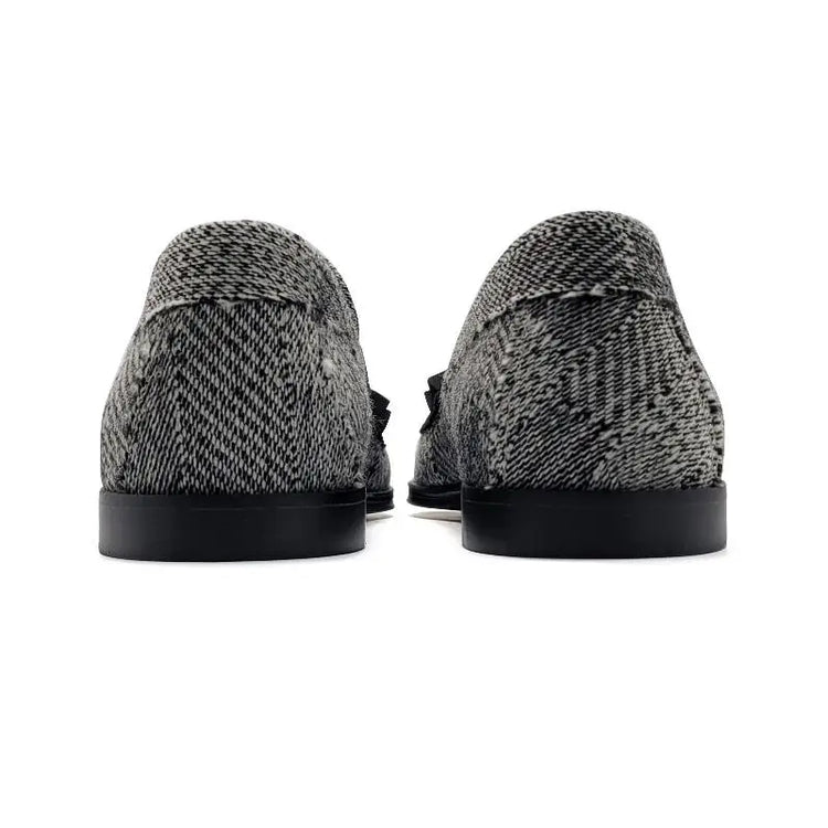 Blublonc Holly Black & White Tweed Loafer - GIRLS