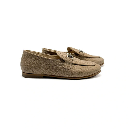 Blublonc leif taupe woven chain loafer fast shipping