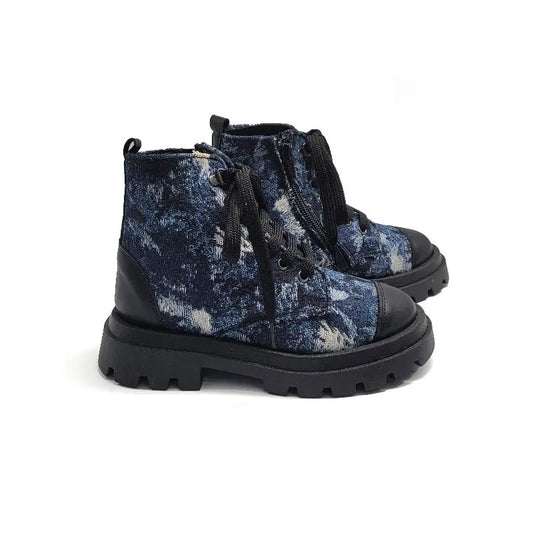 Blublonc Mae Denim Patchwork Chunky Bootie - 28 - GIRLS