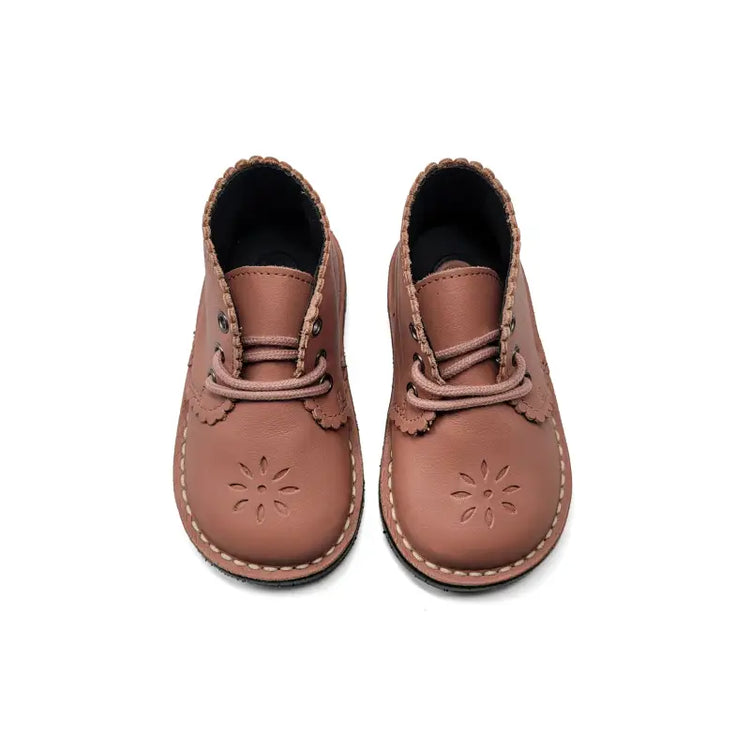 Blublonc maura rose mauve baby bootie - first walker