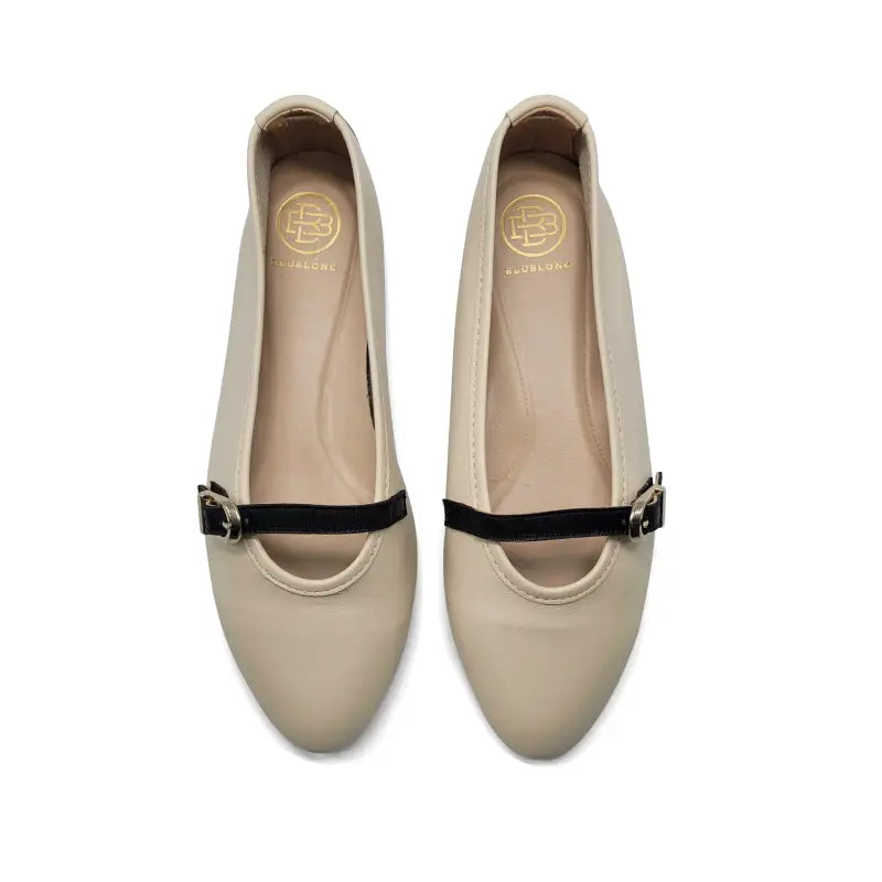 Blublonc natalie off white slip on - ballerina