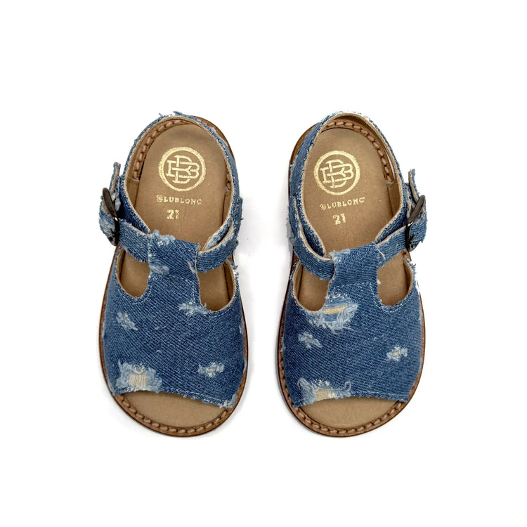 Blublonc sob ripped jeans baby toddler sandals fast shipping