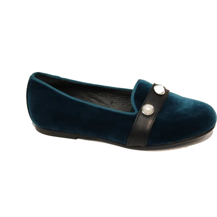 blublonc-teal-velvet-slipon-girls