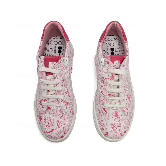 Bo-bell iga pink doodle lace sneaker - girls