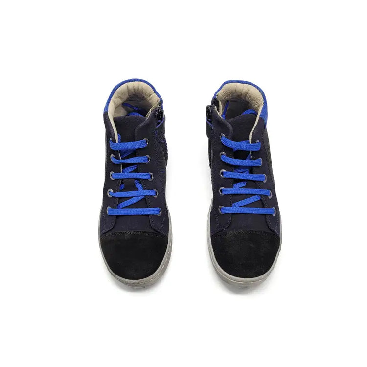 Bo-bell iqra black cobalt high top lace sneaker - boys