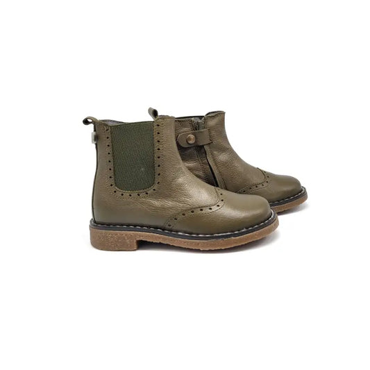 Bo-bell-pluto-olive wingtip bootie - girls