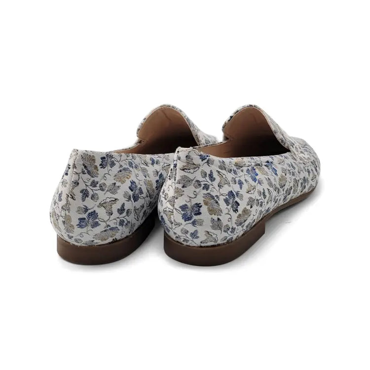 Brunella blue floral grey penny loafer 516 - ladies