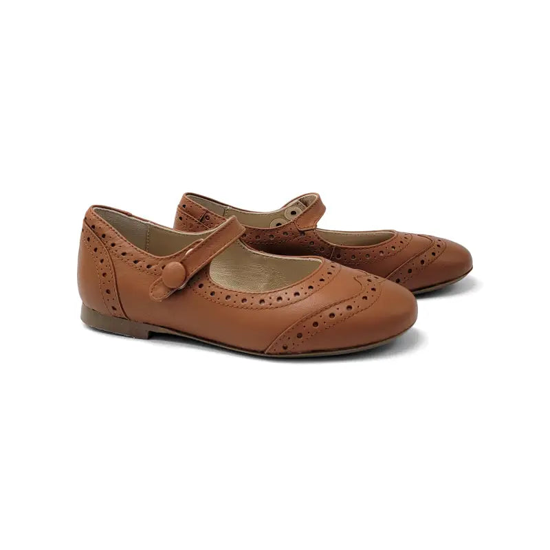 Brunellis amber brown wingtip mary jane s-24 - wingtip mary jane
