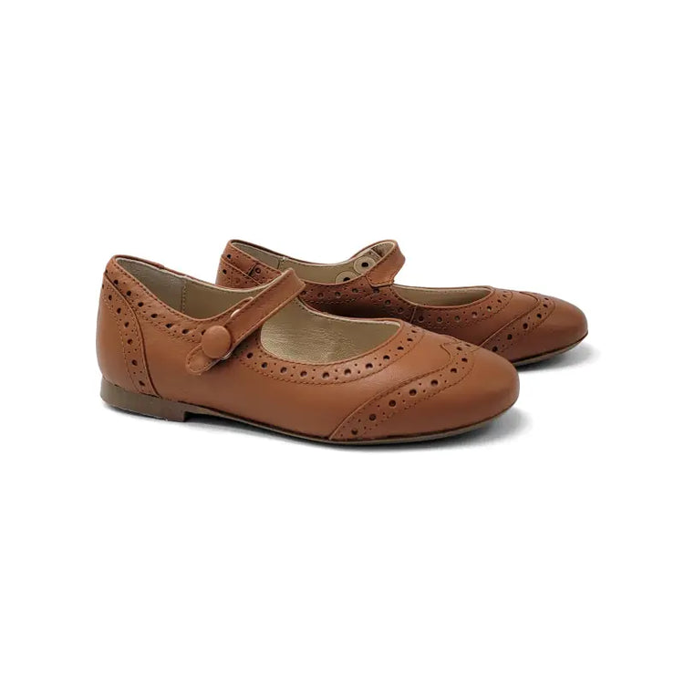Brunellis amber brown wingtip mary jane s-24 - wingtip mary jane