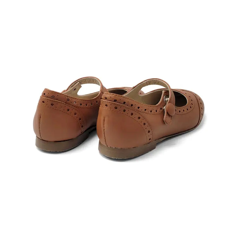 Brunellis amber brown wingtip mary jane s-24 - wingtip mary jane