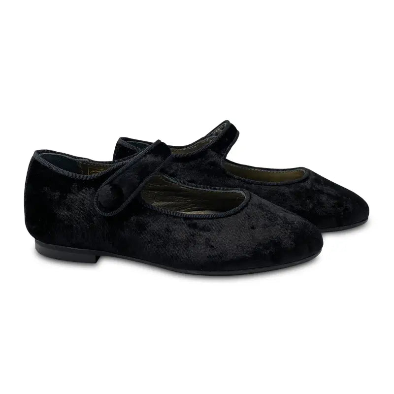 Brunellis black crushed velvet mary jane sa4007 - pointy mary jane