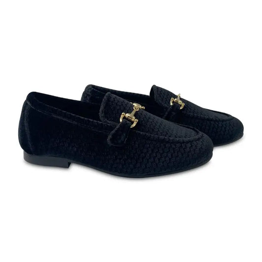 Brunellis black rope velvet chain slip on s25 - boys