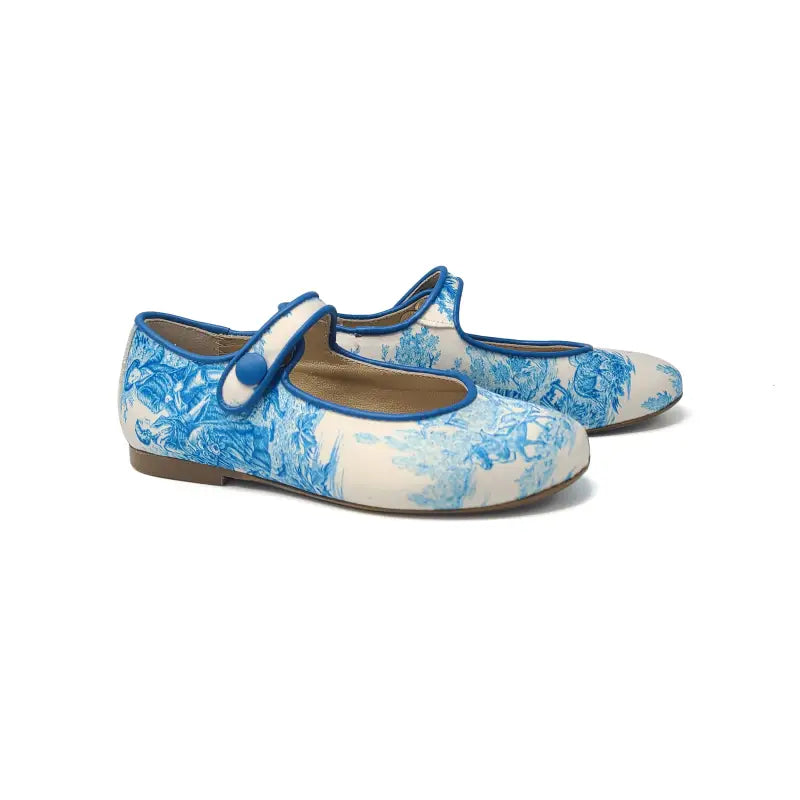 Brunellis blue toile mary jane s-21 - mary jane