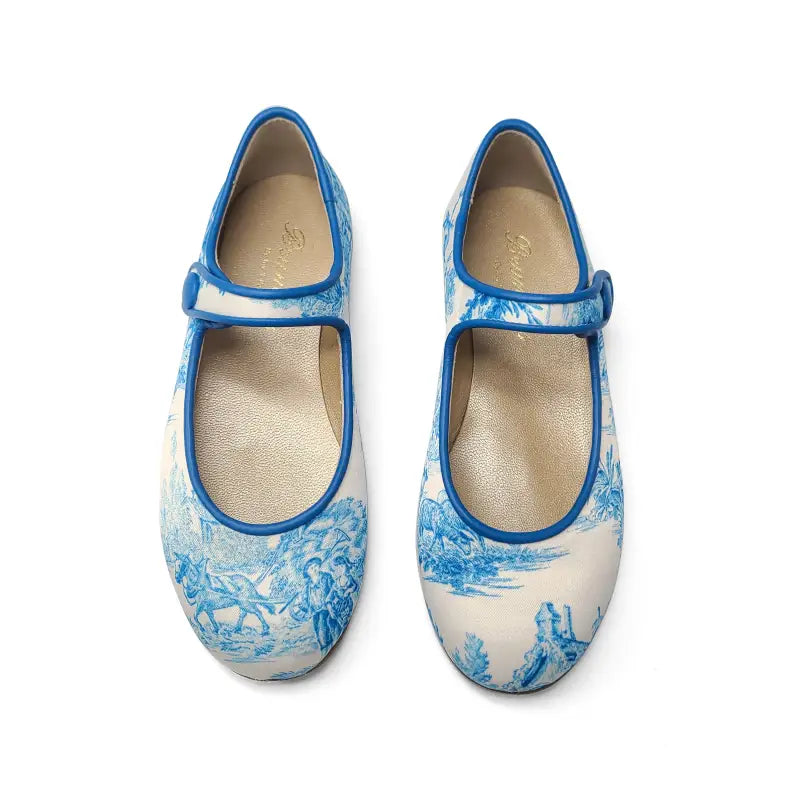 Brunellis blue toile mary jane s-21 - mary jane