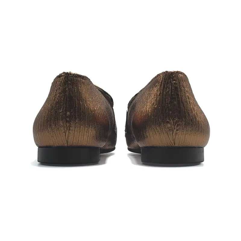 Brunellis bronze lined penny loafer 516 - ladies