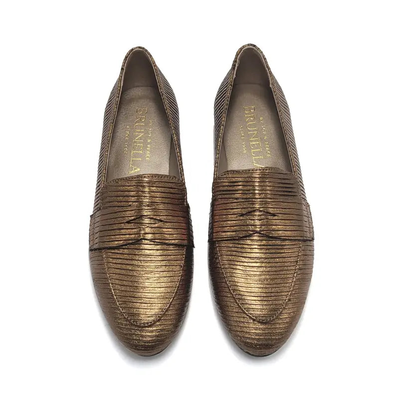 Brunellis bronze lined penny loafer 516 - ladies