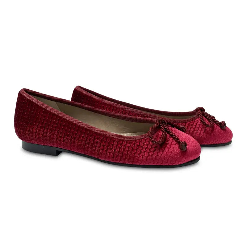 Brunellis burgundy rope velvet ballet flat 101 - girls
