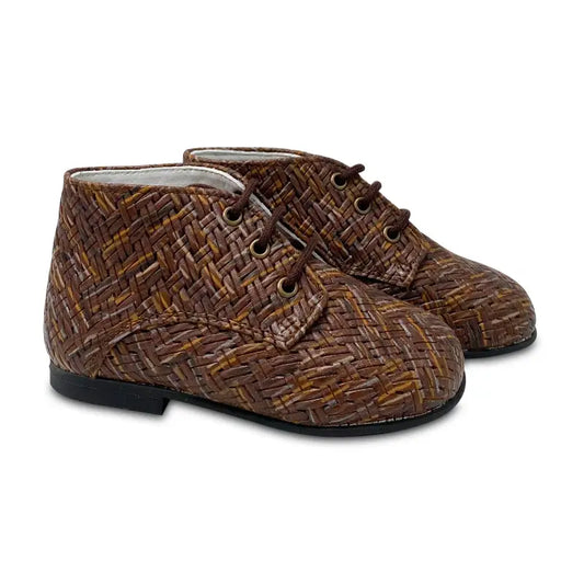 Brunellis Dark Brown Mix Basket Lace Up - FIRST WALKER