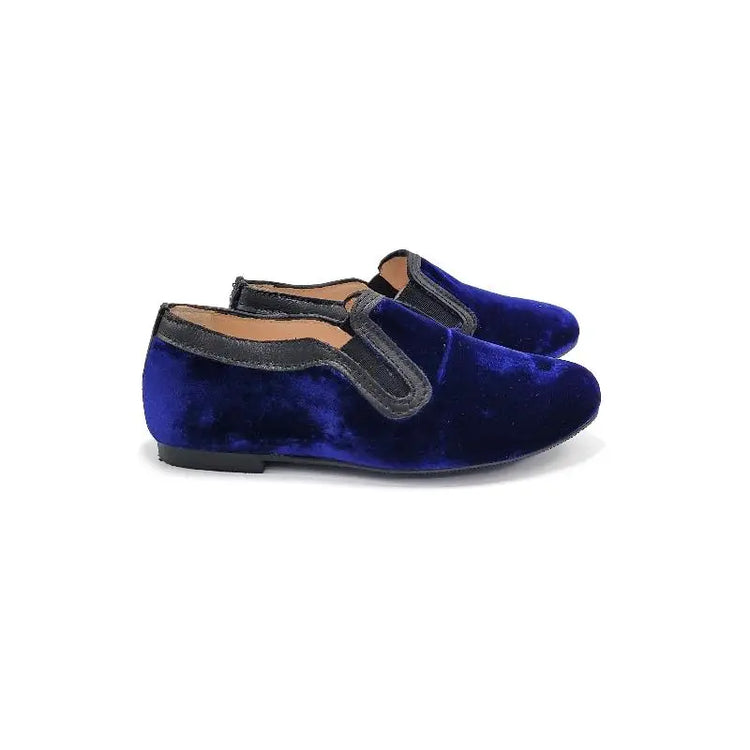 BRUNELLIS Francia Blue Velvet Smoking Slip On Br103 - 23 - BOYS