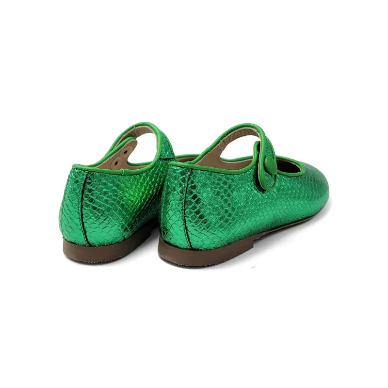 Brunellis green metallic snake mary jane s-21 - mary jane