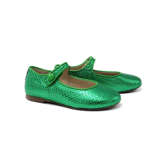 Brunellis green metallic snake mary jane s-21 - mary jane