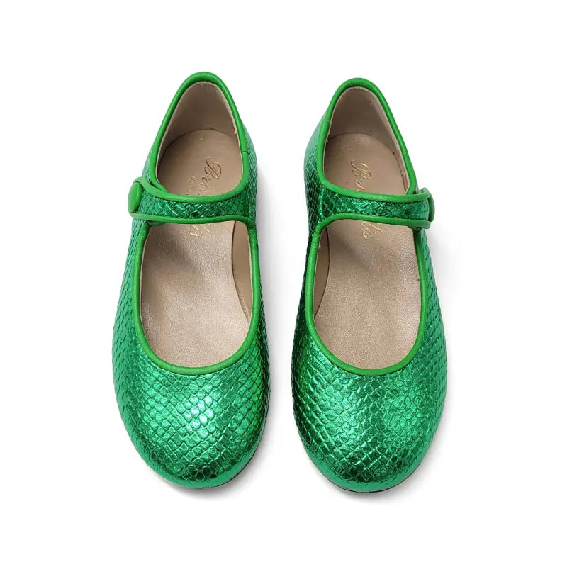 Brunellis green metallic snake mary jane s-21 - mary jane